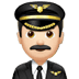 👨🏻‍✈️ man pilot: light skin tone display on Apple